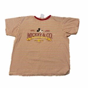 Vintage Mickey Mouse shirt striped has pinholes cotton